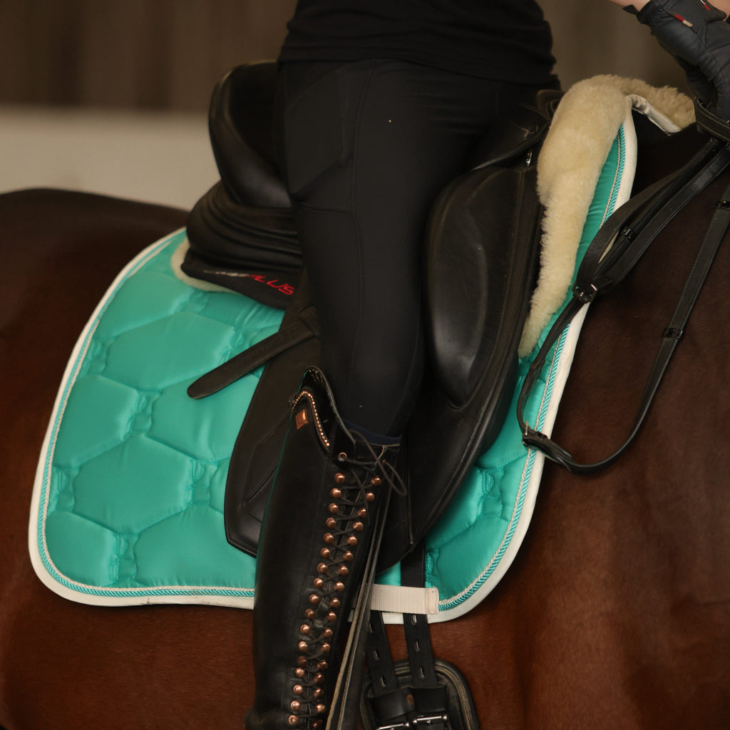 Elite Range Dressage Saddle Pad - Peacock Glow Green