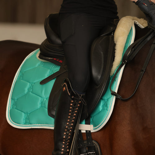 Elite Range Dressage Saddle Pad - Peacock Glow Green